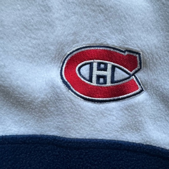 VTG Y2K Montreal Canadiens NHL Fleece Half Zip Blue Sweater Size: L - Picture 5 of 8